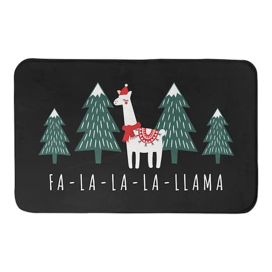 Designs Direct Holiday Caroling Llama Bath Mat, 34&#x22; x 21&#x22;